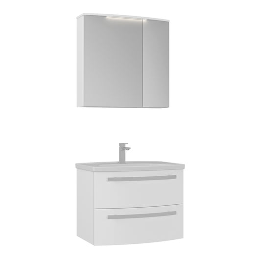 Orka Urla 70 cm Banyo Dolabı Takımı | Parlak Beyaz