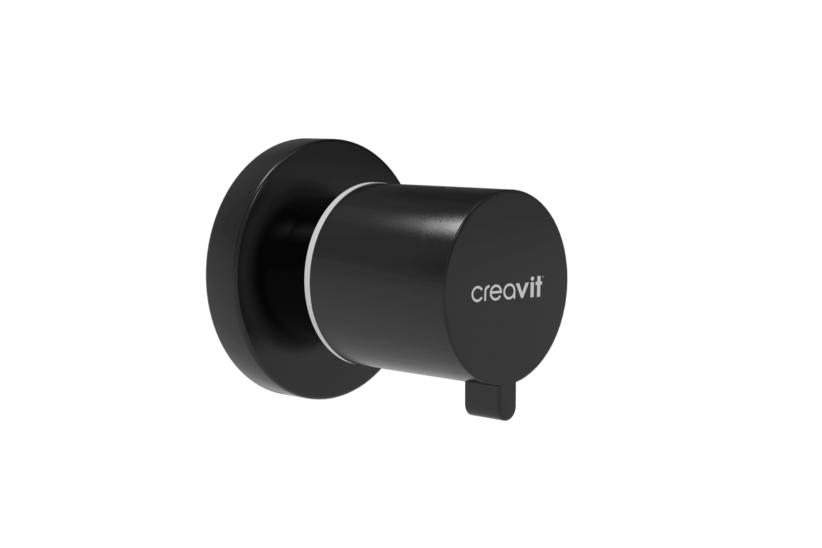 Creavit Aç-Kapa Ara Kesme Valfi 1/2'' - 1/2'' (PPRC Gövde)-Siyah Mat AC50L.SYM